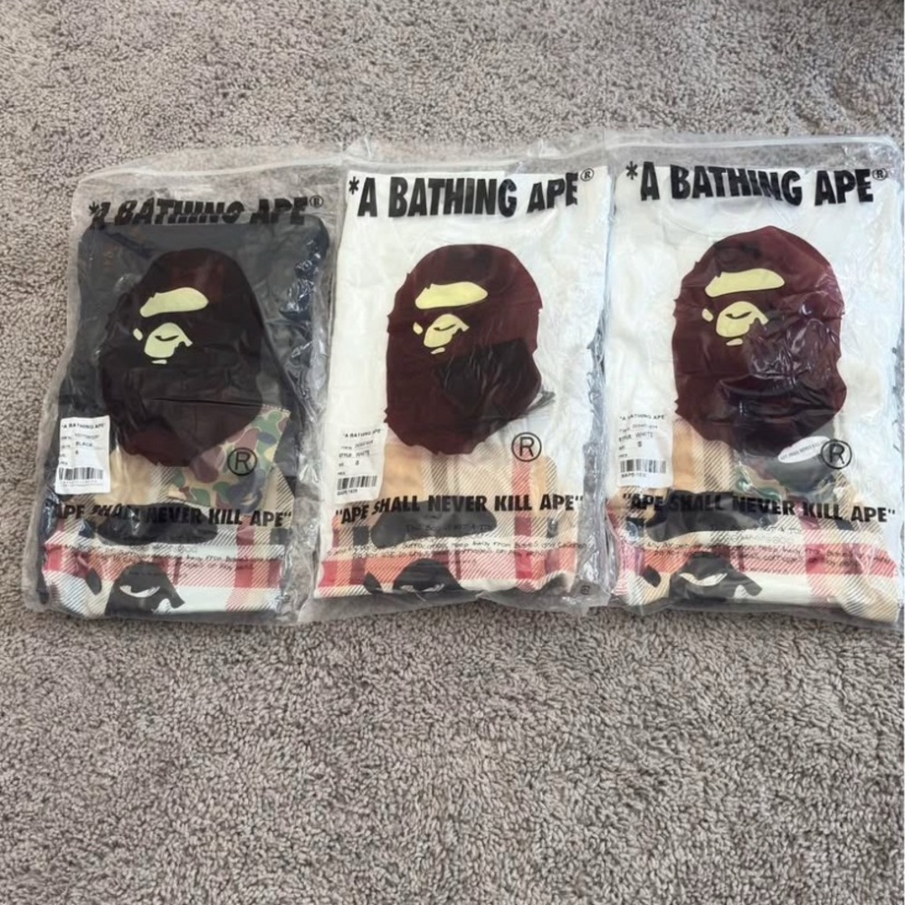 Bape Short Sleeve Tees - Black, White